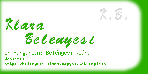 klara belenyesi business card